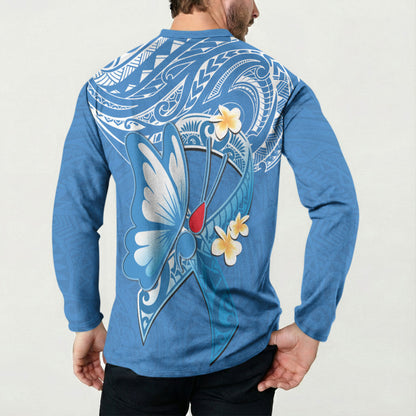 Polynesia Diabetes Support Button Sweatshirt In November We Wear Blue
