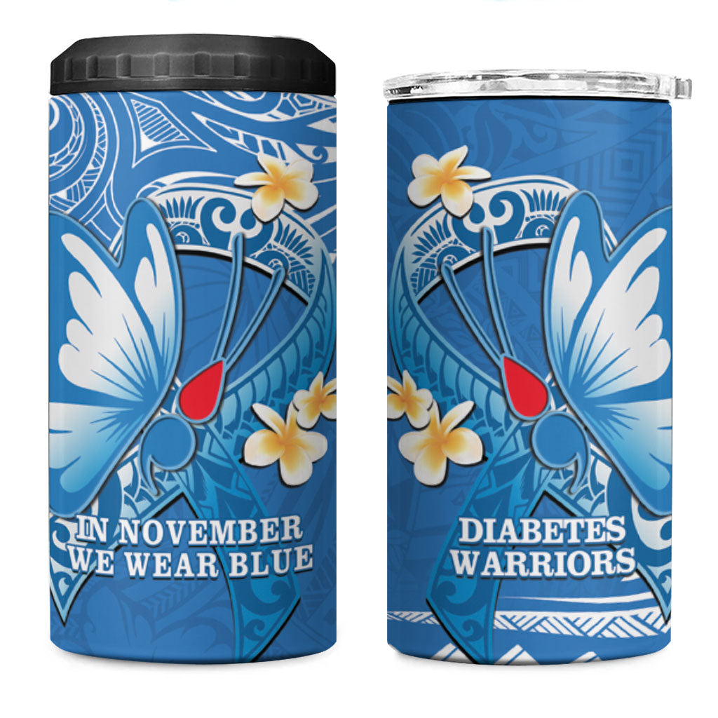 Polynesia Diabetes Support 4 in 1 Can Cooler Tumbler In November We Wear Blue