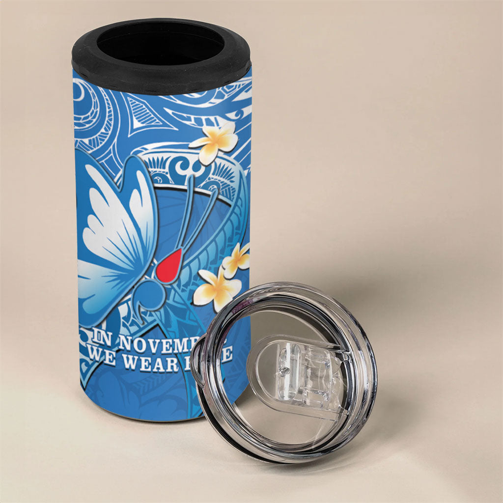 Polynesia Diabetes Support 4 in 1 Can Cooler Tumbler In November We Wear Blue