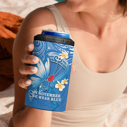 Polynesia Diabetes Support 4 in 1 Can Cooler Tumbler In November We Wear Blue