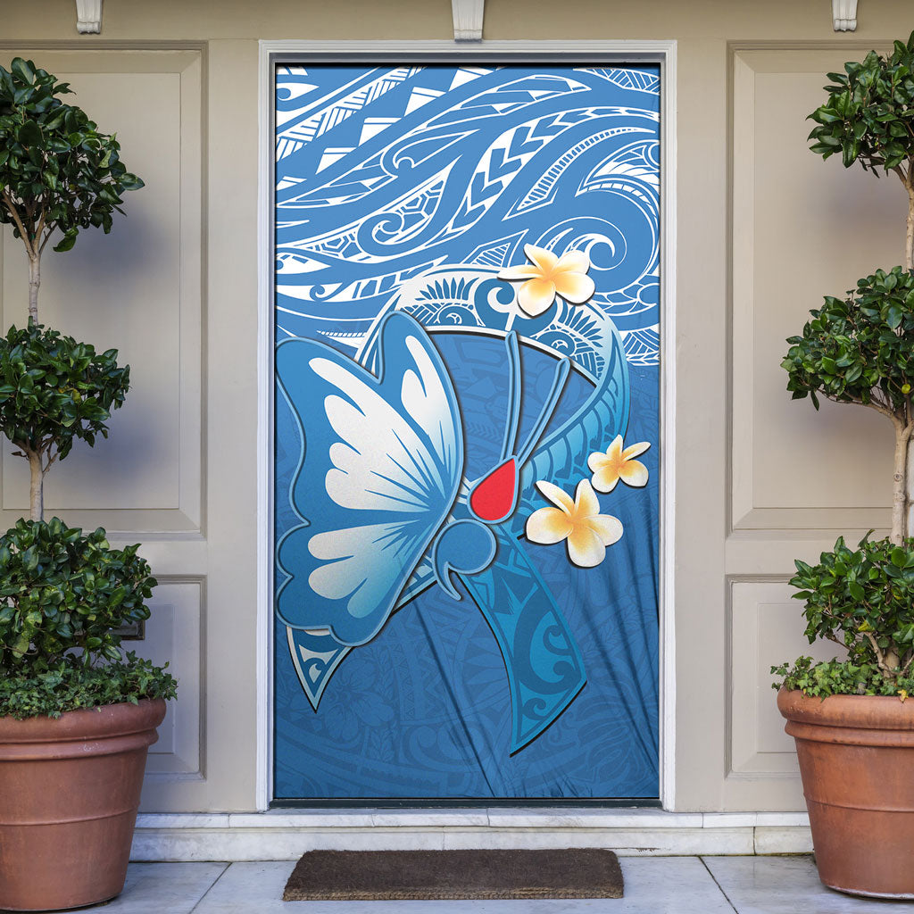 Polynesia Diabetes Support Door Cover In November We Wear Blue