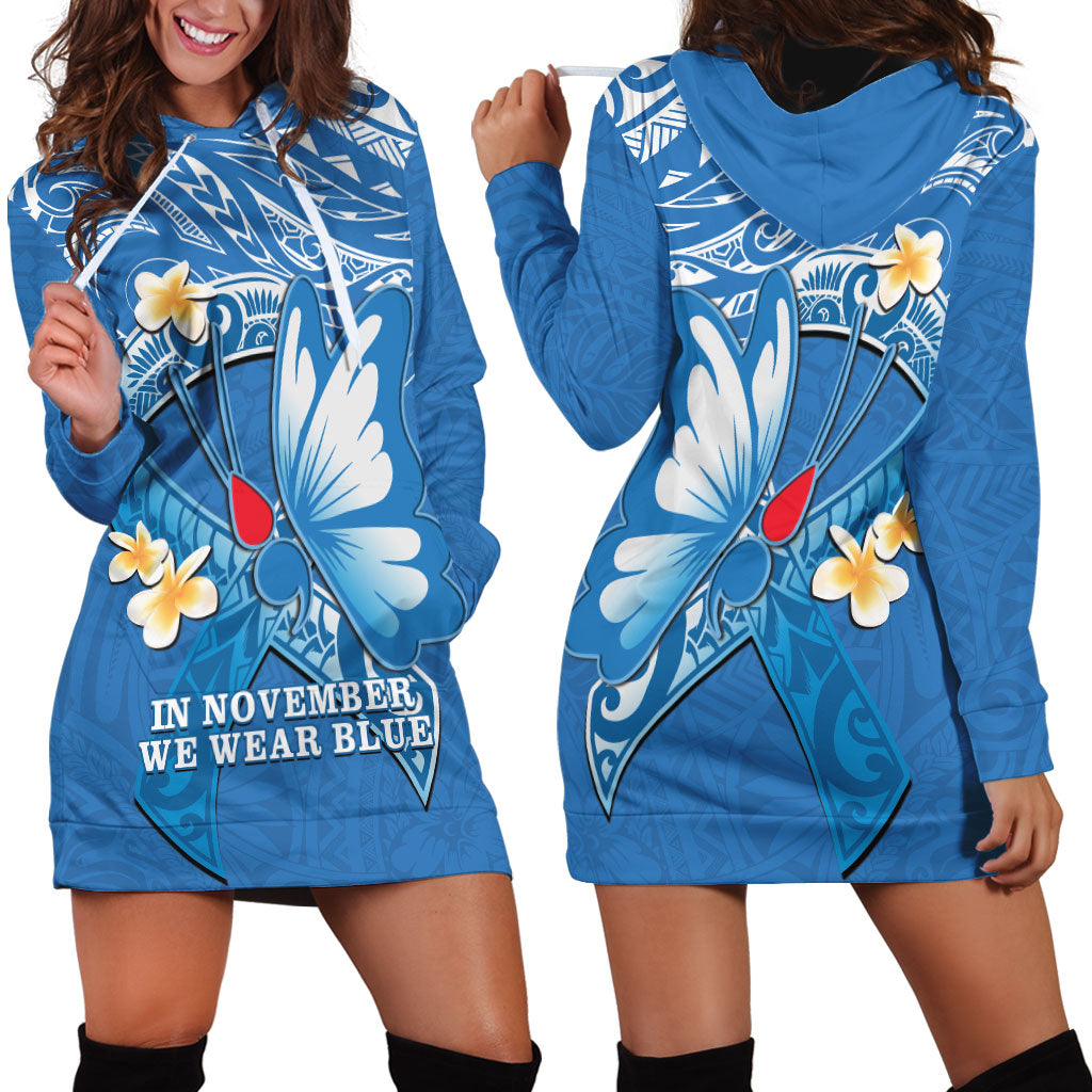Polynesia Diabetes Support Hoodie Dress In November We Wear Blue