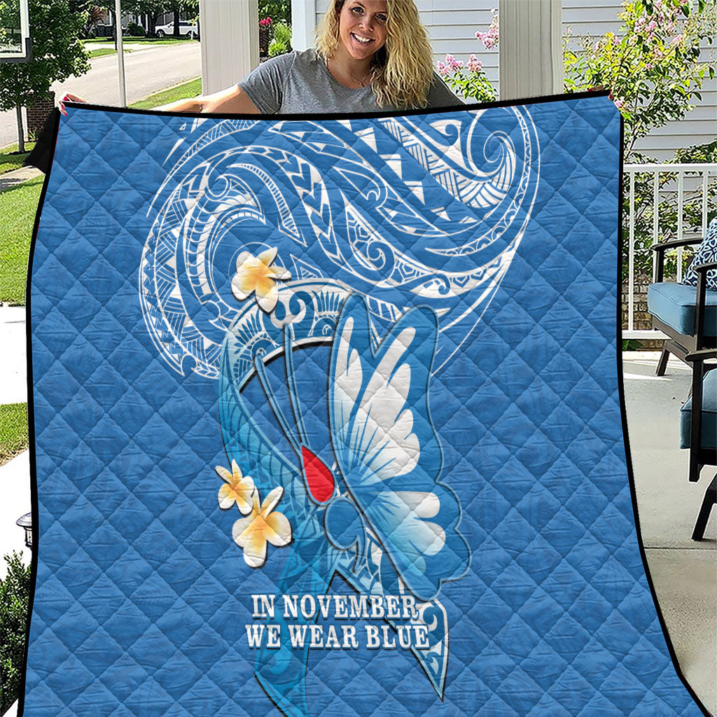 Polynesia Diabetes Support Quilt In November We Wear Blue