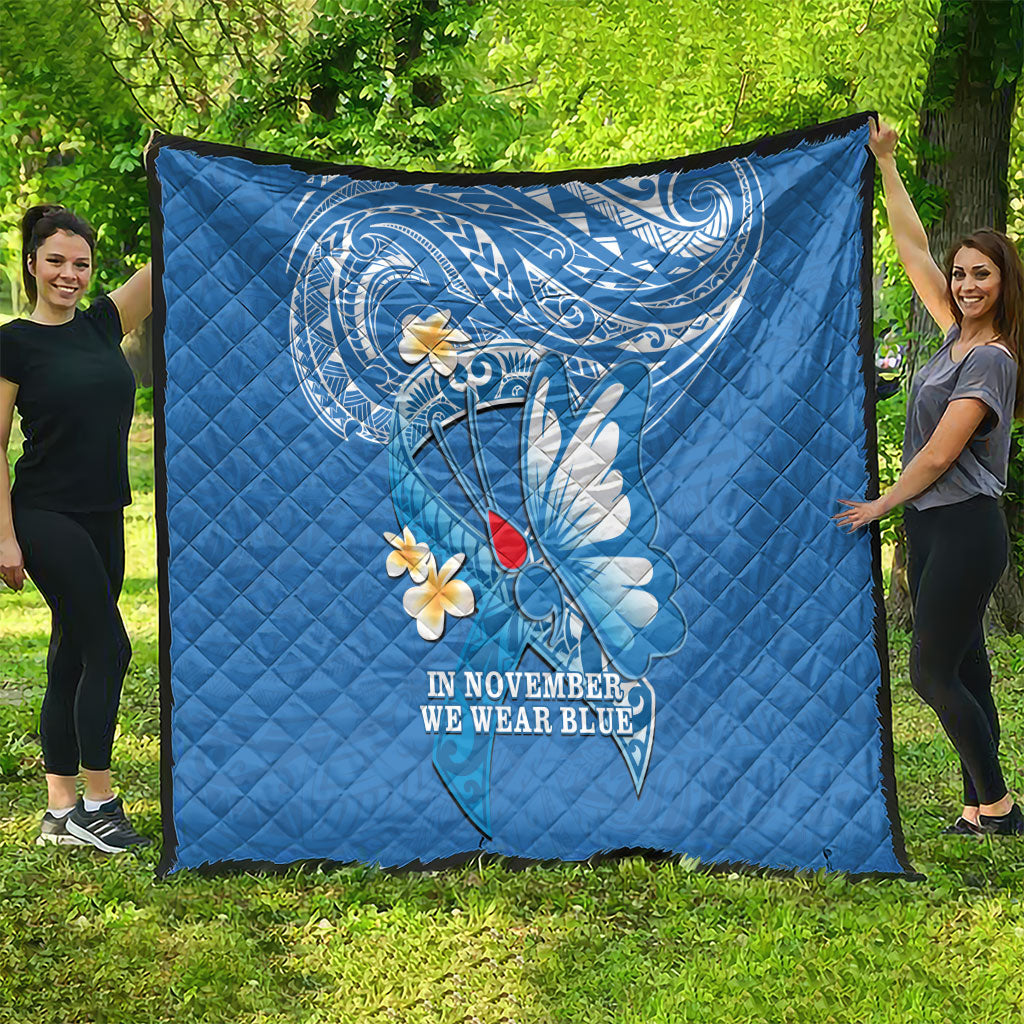 Polynesia Diabetes Support Quilt In November We Wear Blue
