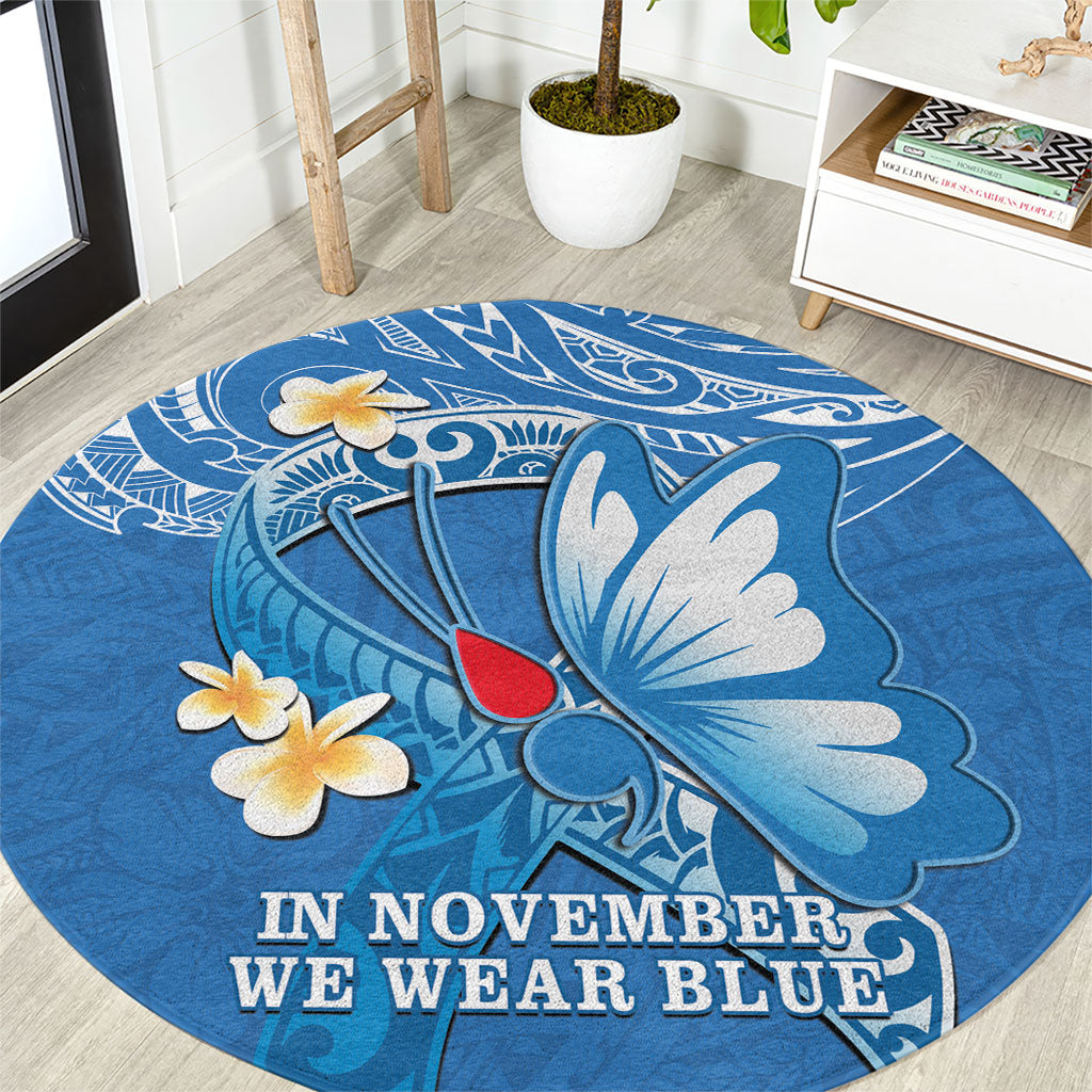 Polynesia Diabetes Support Round Carpet In November We Wear Blue