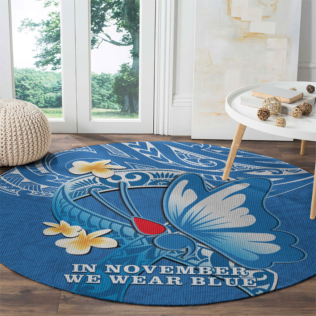 Polynesia Diabetes Support Round Carpet In November We Wear Blue