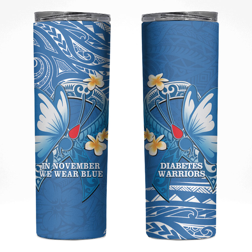Polynesia Diabetes Support Skinny Tumbler In November We Wear Blue
