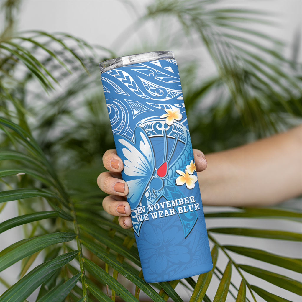Polynesia Diabetes Support Skinny Tumbler In November We Wear Blue