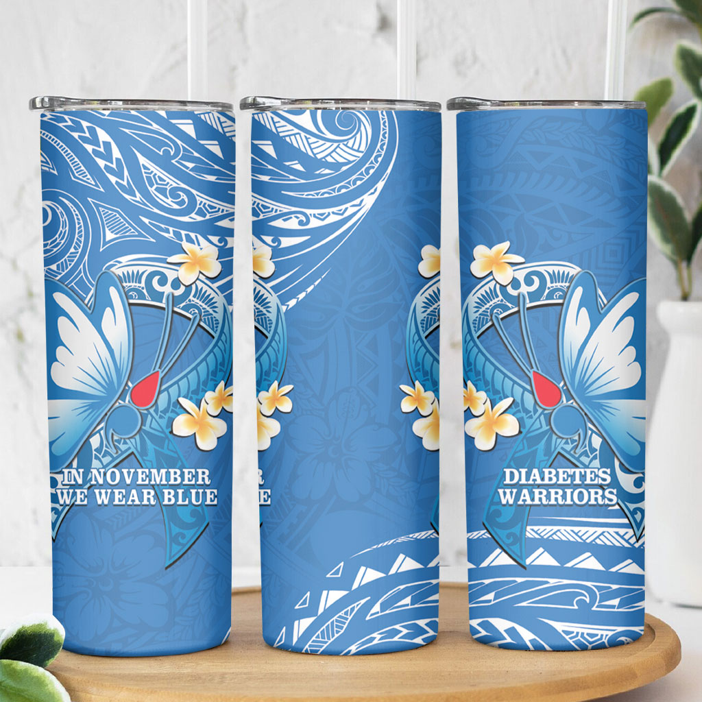 Polynesia Diabetes Support Skinny Tumbler In November We Wear Blue
