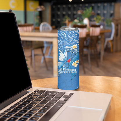 Polynesia Diabetes Support Skinny Tumbler In November We Wear Blue
