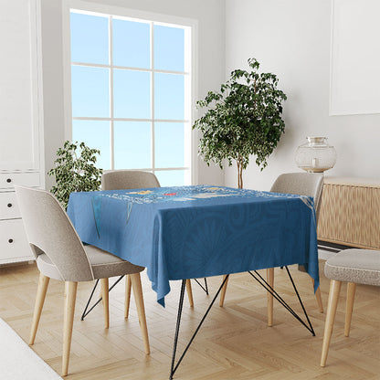 Polynesia Diabetes Support Tablecloth In November We Wear Blue