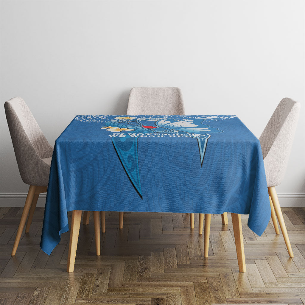 Polynesia Diabetes Support Tablecloth In November We Wear Blue