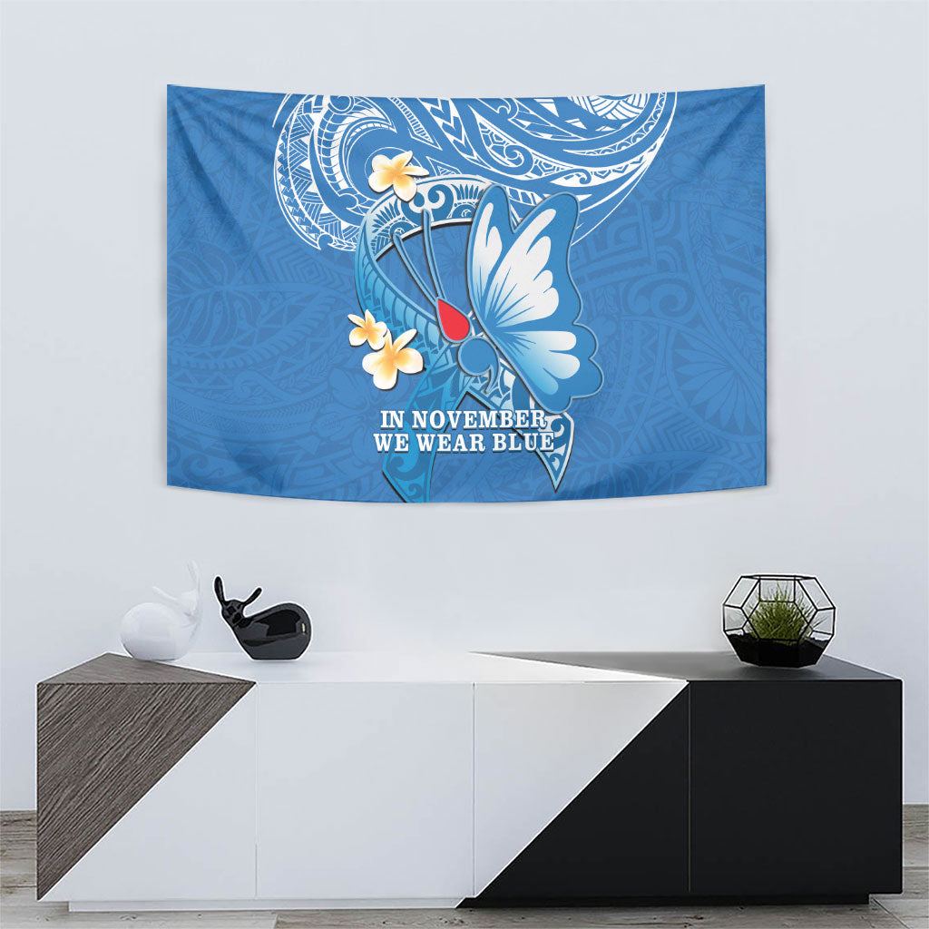 Polynesia Diabetes Support Tapestry In November We Wear Blue