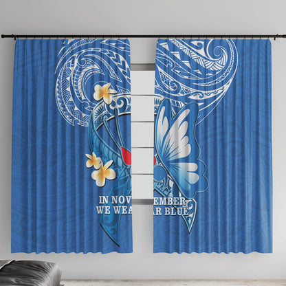 Polynesia Diabetes Support Window Curtain In November We Wear Blue