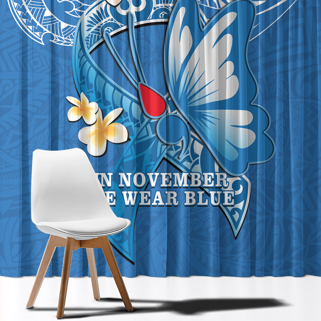 Polynesia Diabetes Support Window Curtain In November We Wear Blue