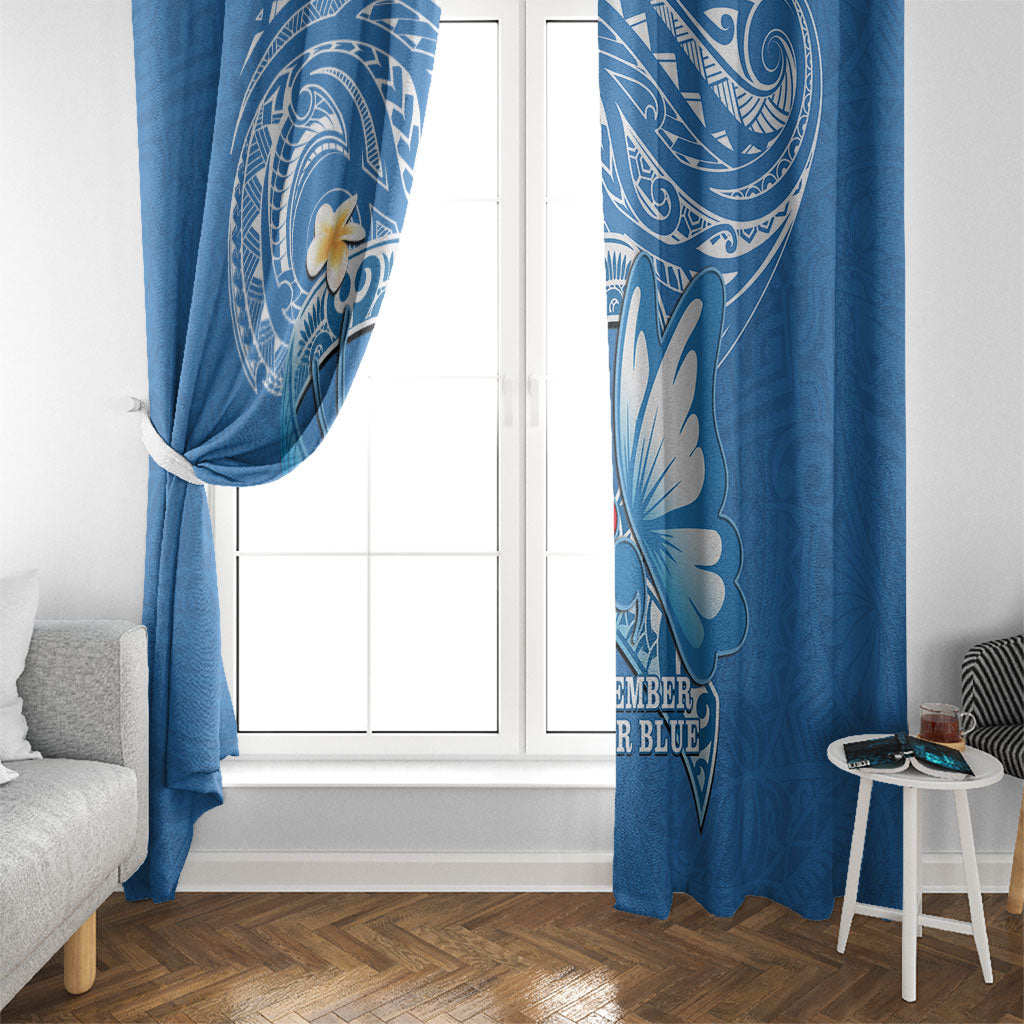 Polynesia Diabetes Support Window Curtain In November We Wear Blue