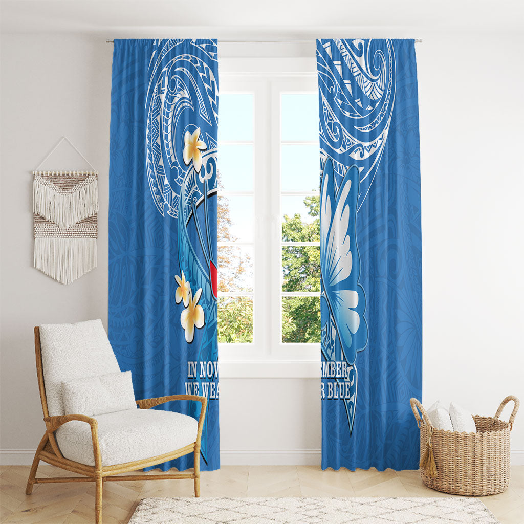 Polynesia Diabetes Support Window Curtain In November We Wear Blue