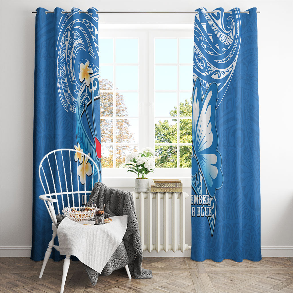 Polynesia Diabetes Support Window Curtain In November We Wear Blue