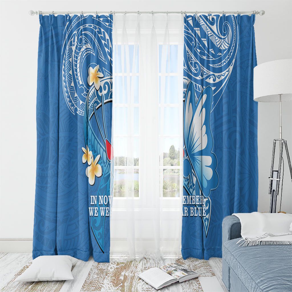 Polynesia Diabetes Support Window Curtain In November We Wear Blue