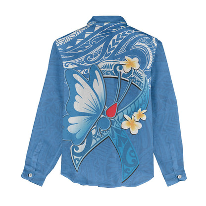 Polynesia Diabetes Support Women Casual Shirt In November We Wear Blue