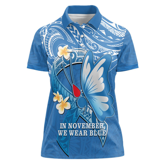 Polynesia Diabetes Support Women Polo Shirt In November We Wear Blue