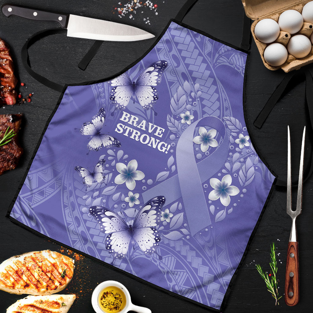 Polynesia Stomach Cancer Support Apron Periwinkle Ribbon Brave Strong