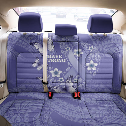 Polynesia Stomach Cancer Support Back Car Seat Cover Periwinkle Ribbon Brave Strong