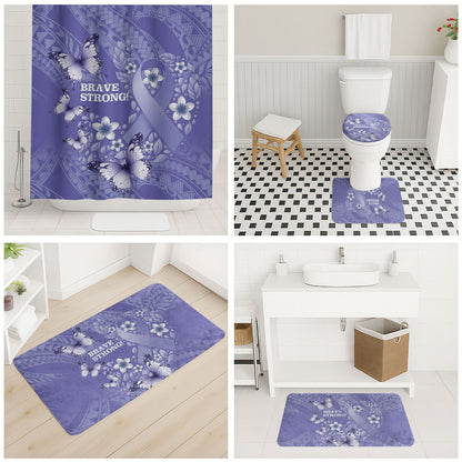 Polynesia Stomach Cancer Support Bathroom Set Periwinkle Ribbon Brave Strong