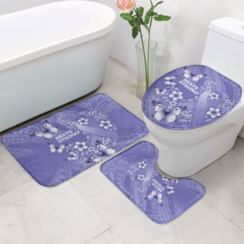 Polynesia Stomach Cancer Support Bathroom Set Periwinkle Ribbon Brave Strong