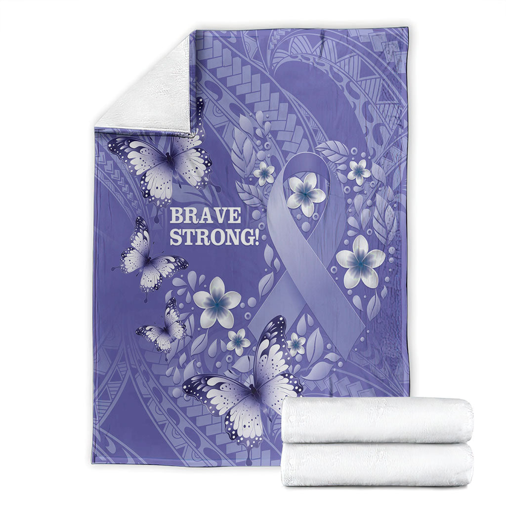 Polynesia Stomach Cancer Support Blanket Periwinkle Ribbon Brave Strong