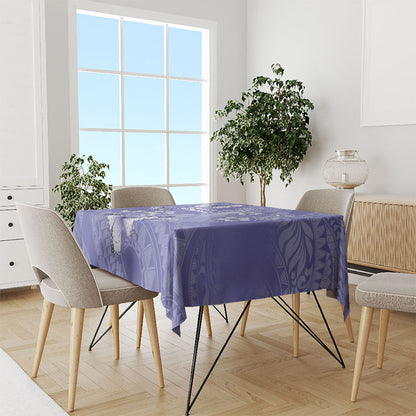 Polynesia Stomach Cancer Support Tablecloth Periwinkle Ribbon Brave Strong