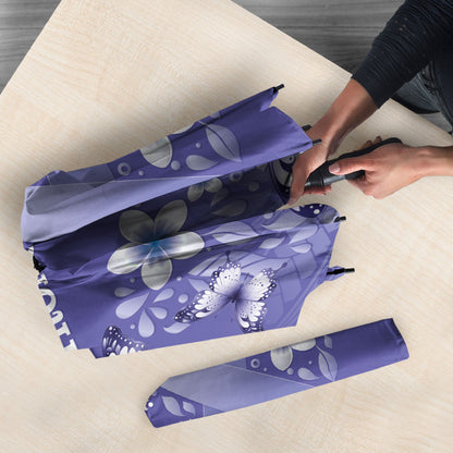 Polynesia Stomach Cancer Support Umbrella Periwinkle Ribbon Brave Strong