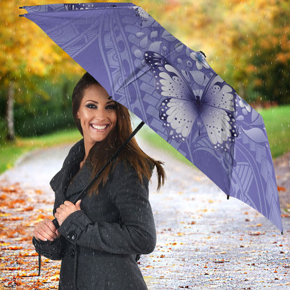 Polynesia Stomach Cancer Support Umbrella Periwinkle Ribbon Brave Strong
