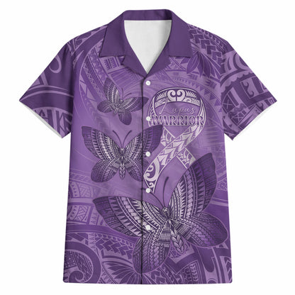 Personalised Polynesia Lupus Support Month Hawaiian Shirt Warrior Purple Ribbon Polynesian Butterflies