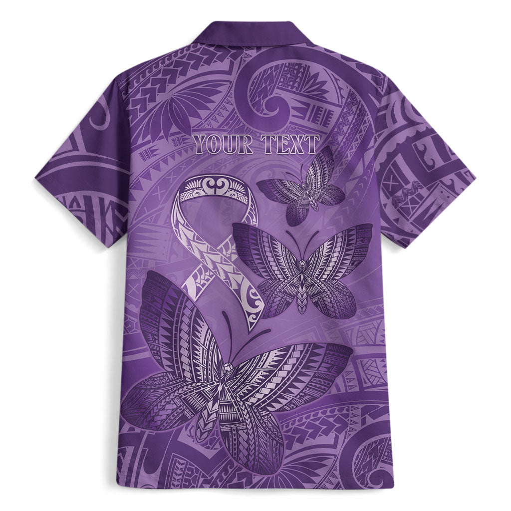 Personalised Polynesia Lupus Support Month Hawaiian Shirt Warrior Purple Ribbon Polynesian Butterflies