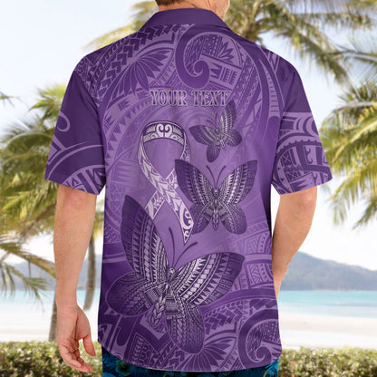 Personalised Polynesia Lupus Support Month Hawaiian Shirt Warrior Purple Ribbon Polynesian Butterflies