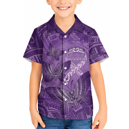 Personalised Polynesia Lupus Support Month Hawaiian Shirt Warrior Purple Ribbon Polynesian Butterflies