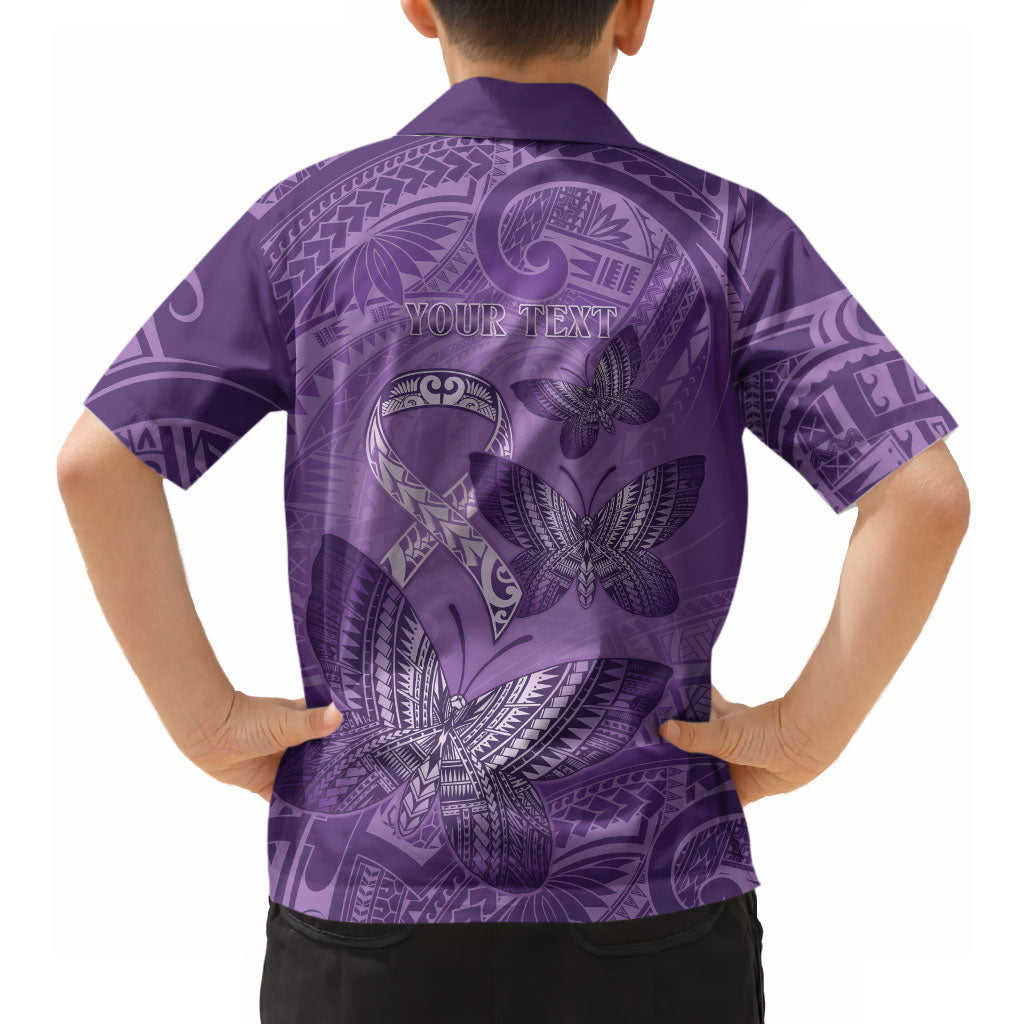 Personalised Polynesia Lupus Support Month Hawaiian Shirt Warrior Purple Ribbon Polynesian Butterflies