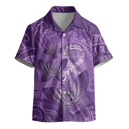 Personalised Polynesia Lupus Support Month Kid Hawaiian Shirt Warrior Purple Ribbon Polynesian Butterflies