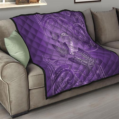 Polynesia Lupus Support Month Quilt Warrior Purple Ribbon Polynesian Butterflies
