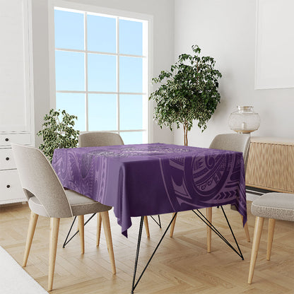 Polynesia Lupus Support Month Tablecloth Warrior Purple Ribbon Polynesian Butterflies