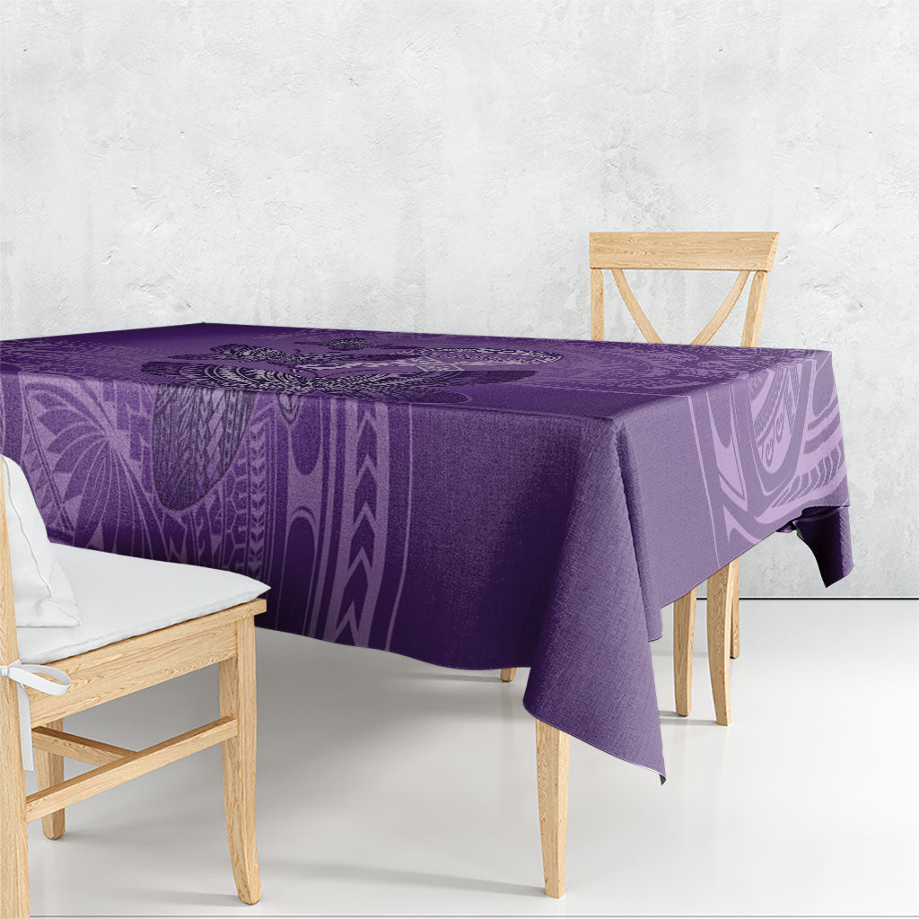 Polynesia Lupus Support Month Tablecloth Warrior Purple Ribbon Polynesian Butterflies