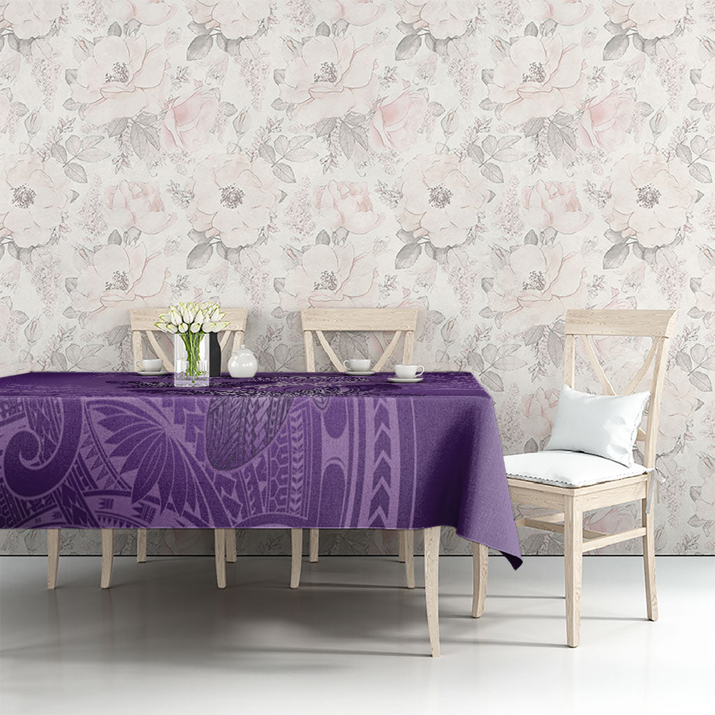 Polynesia Lupus Support Month Tablecloth Warrior Purple Ribbon Polynesian Butterflies