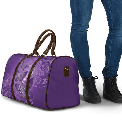 Polynesia Lupus Support Month Travel Bag Warrior Purple Ribbon Polynesian Butterflies