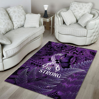 Lupus Support Month New Zealand Area Rug Be Strong Warrior Maori Silver Fern
