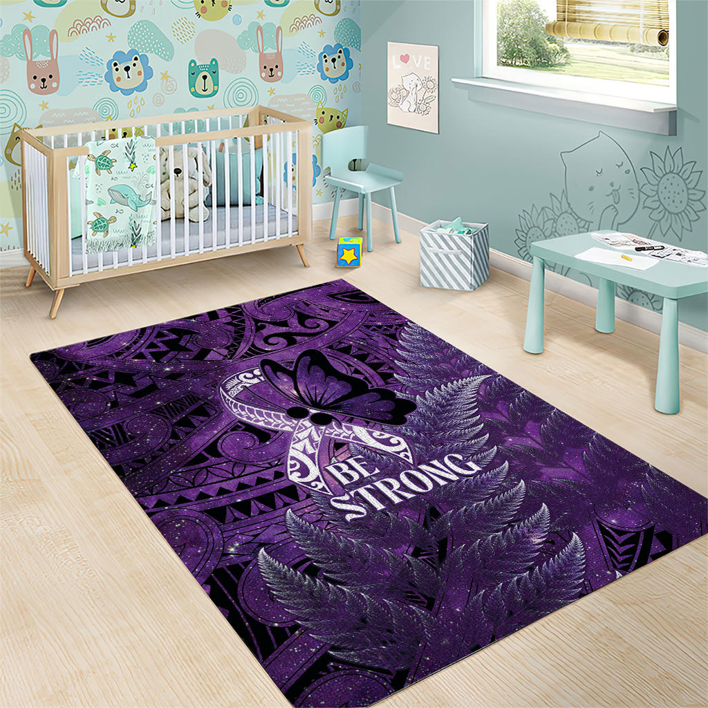 Lupus Support Month New Zealand Area Rug Be Strong Warrior Maori Silver Fern