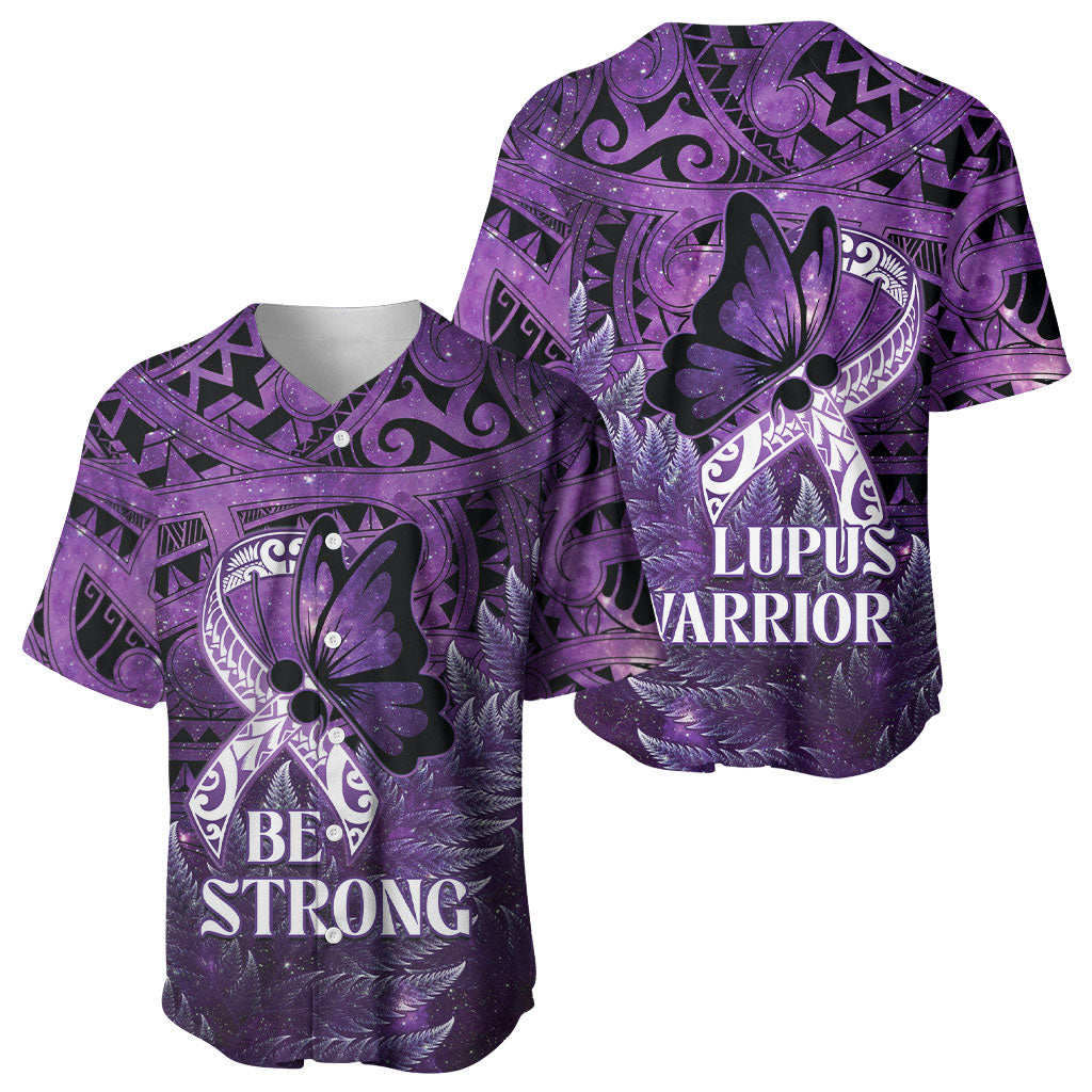 Lupus Support Month New Zealand Baseball Jersey Be Strong Warrior Maori Silver Fern