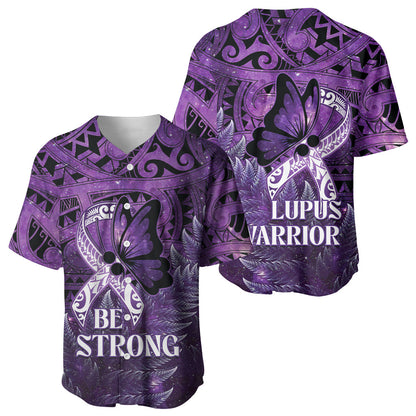Lupus Support Month New Zealand Baseball Jersey Be Strong Warrior Maori Silver Fern