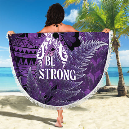 Lupus Support Month New Zealand Beach Blanket Be Strong Warrior Maori Silver Fern