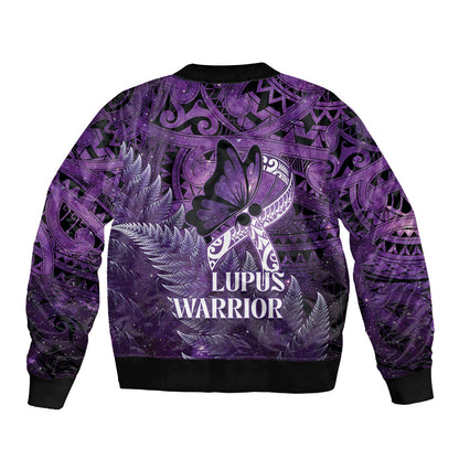 Lupus Support Month New Zealand Bomber Jacket Be Strong Warrior Maori Silver Fern